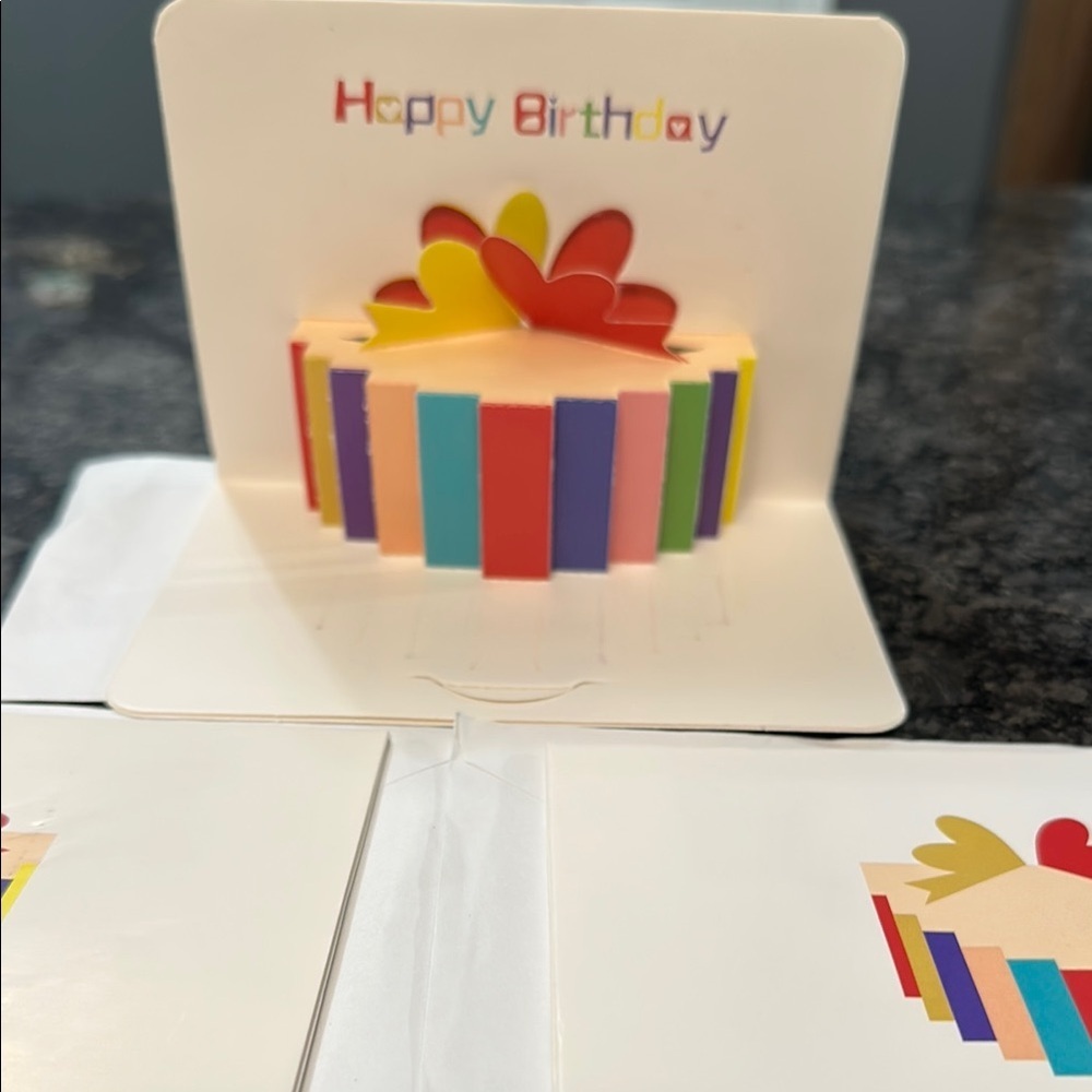 3 Colorful Birthday Pop-Up Cards Set of 3 Pop Up Decorated Cake Card NWT - Picture 2 of 8